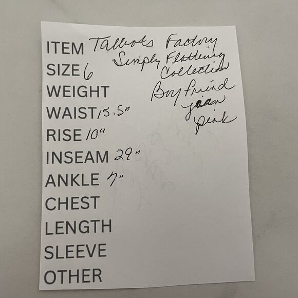 Talbots Factory Simply Flattering BOYFRIEND Jeans Size 6 Pink Denim Mid Rise - Picture 8 of 8